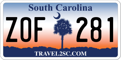 SC license plate ZOF281