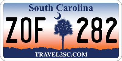 SC license plate ZOF282