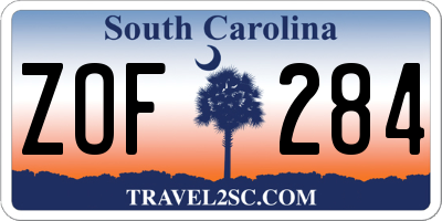 SC license plate ZOF284