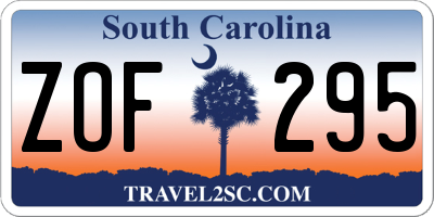 SC license plate ZOF295