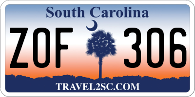 SC license plate ZOF306