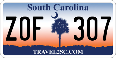 SC license plate ZOF307