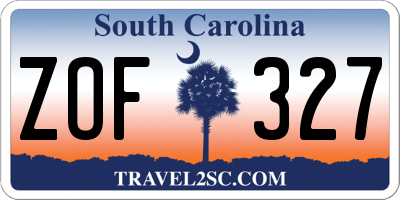 SC license plate ZOF327