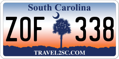 SC license plate ZOF338