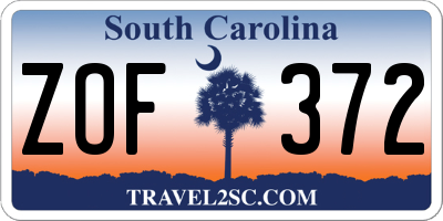 SC license plate ZOF372