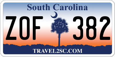 SC license plate ZOF382