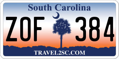 SC license plate ZOF384