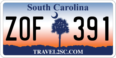 SC license plate ZOF391