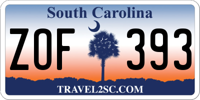 SC license plate ZOF393