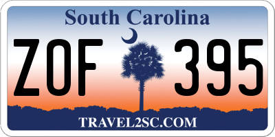 SC license plate ZOF395