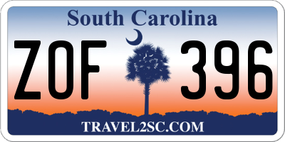 SC license plate ZOF396
