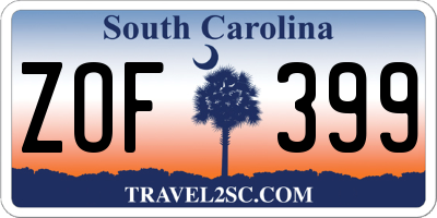 SC license plate ZOF399