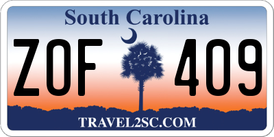 SC license plate ZOF409