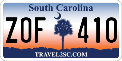 SC license plate ZOF410