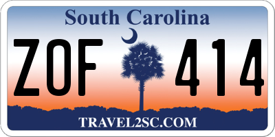SC license plate ZOF414