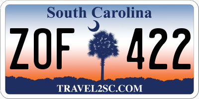 SC license plate ZOF422