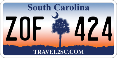 SC license plate ZOF424