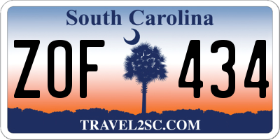 SC license plate ZOF434