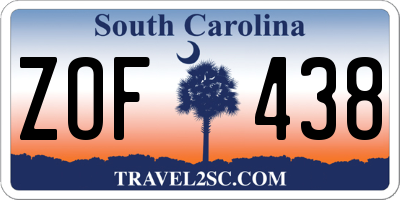 SC license plate ZOF438