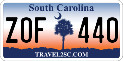 SC license plate ZOF440