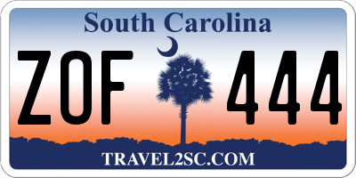 SC license plate ZOF444