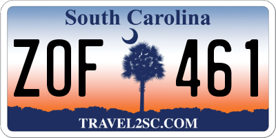 SC license plate ZOF461