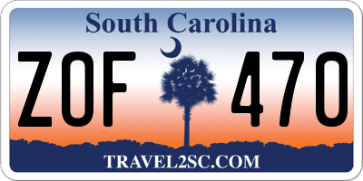 SC license plate ZOF470