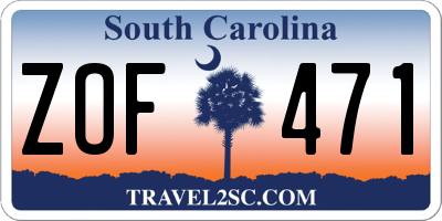 SC license plate ZOF471