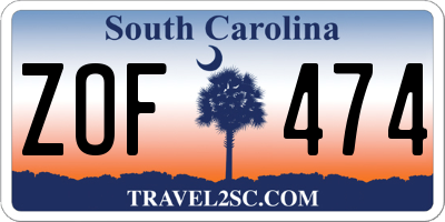 SC license plate ZOF474