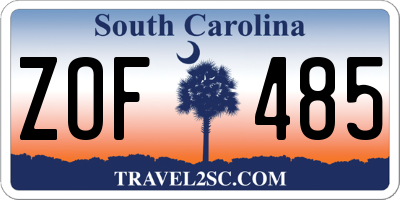 SC license plate ZOF485