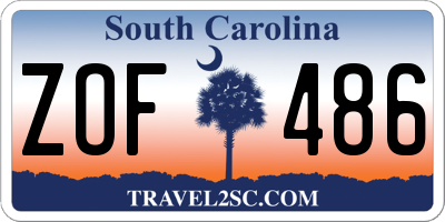 SC license plate ZOF486