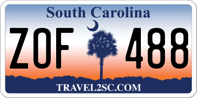 SC license plate ZOF488