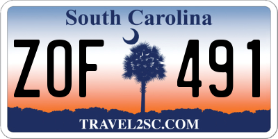 SC license plate ZOF491