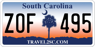 SC license plate ZOF495