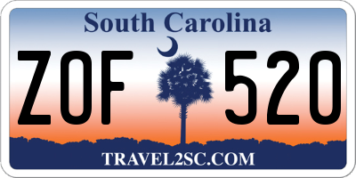 SC license plate ZOF520