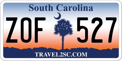 SC license plate ZOF527