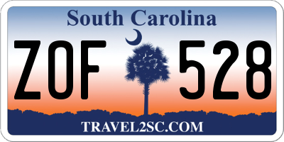 SC license plate ZOF528