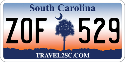 SC license plate ZOF529