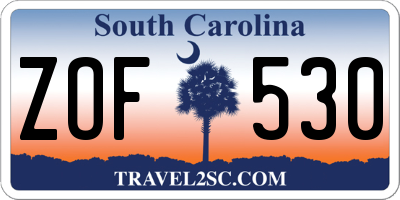 SC license plate ZOF530