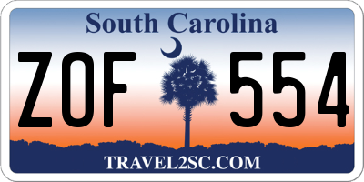 SC license plate ZOF554