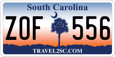 SC license plate ZOF556