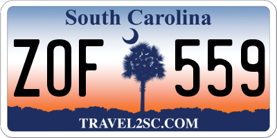SC license plate ZOF559