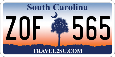 SC license plate ZOF565