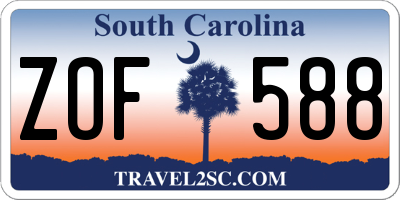 SC license plate ZOF588