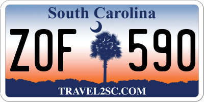 SC license plate ZOF590