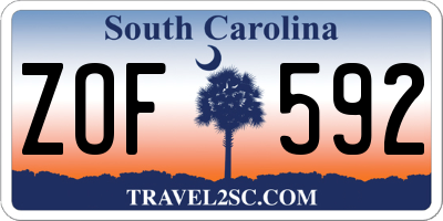 SC license plate ZOF592
