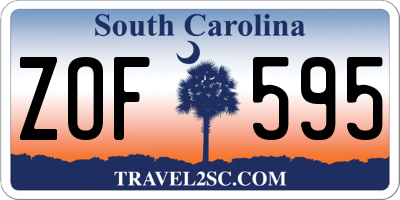 SC license plate ZOF595
