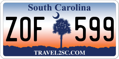 SC license plate ZOF599