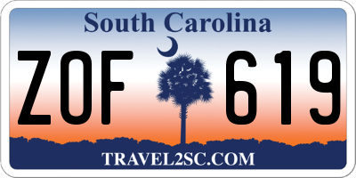 SC license plate ZOF619