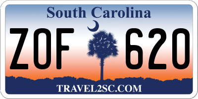 SC license plate ZOF620